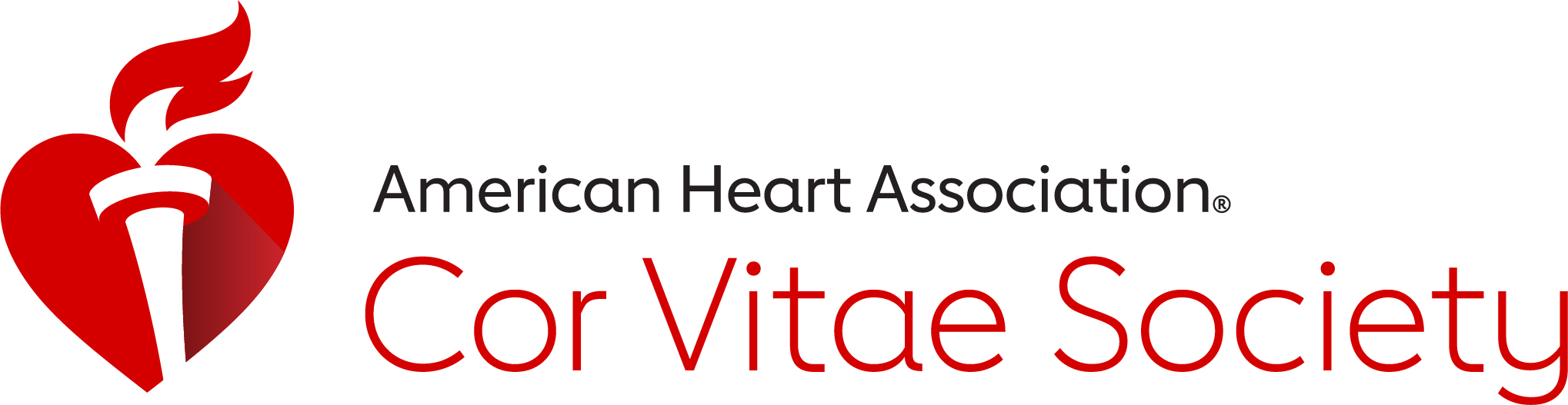 American Heart Association Cor Vitae Society Heart and Torch Logo